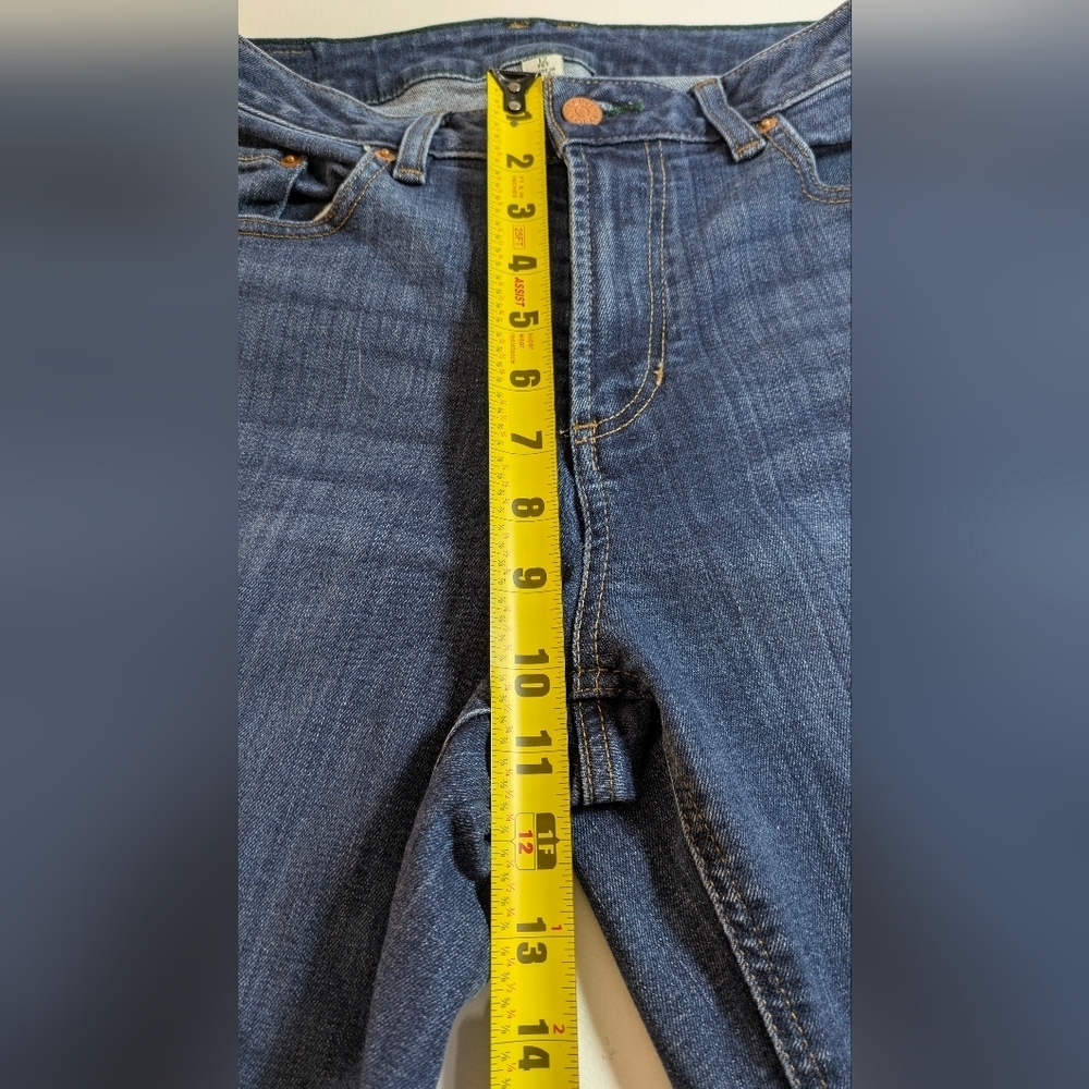 L.L Bean Women's Flex Straight Leg Favorite Fit Jeans Size 12 Petites Blue EUC - Picture 7 of 15
